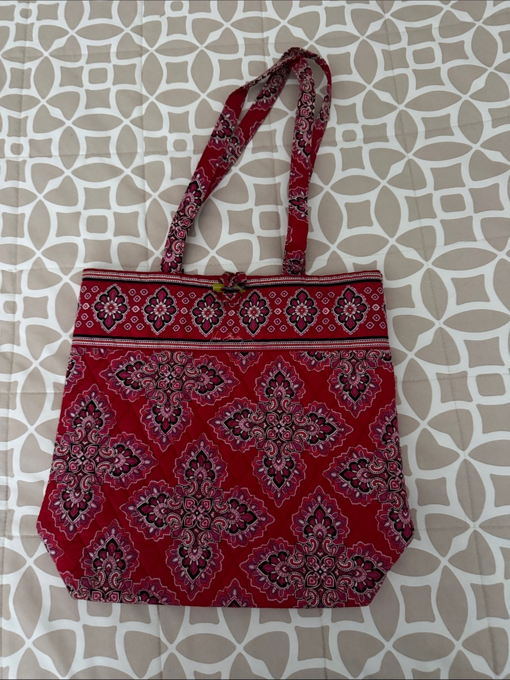 Vera Bradley Red Paisley Pattern Tote
